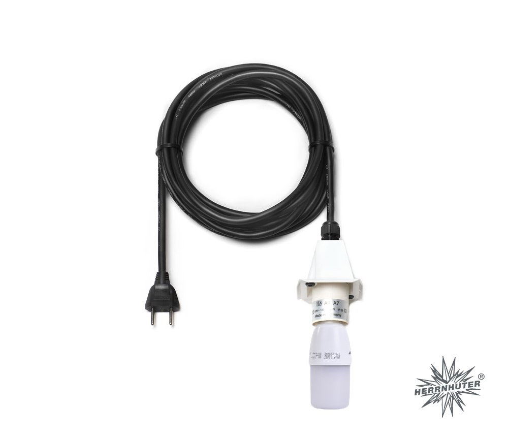 Schweiz - 5 m Kabel für weiße Herrnhuter Sterne aus Kunststoff (A4/A7) inkl. LED