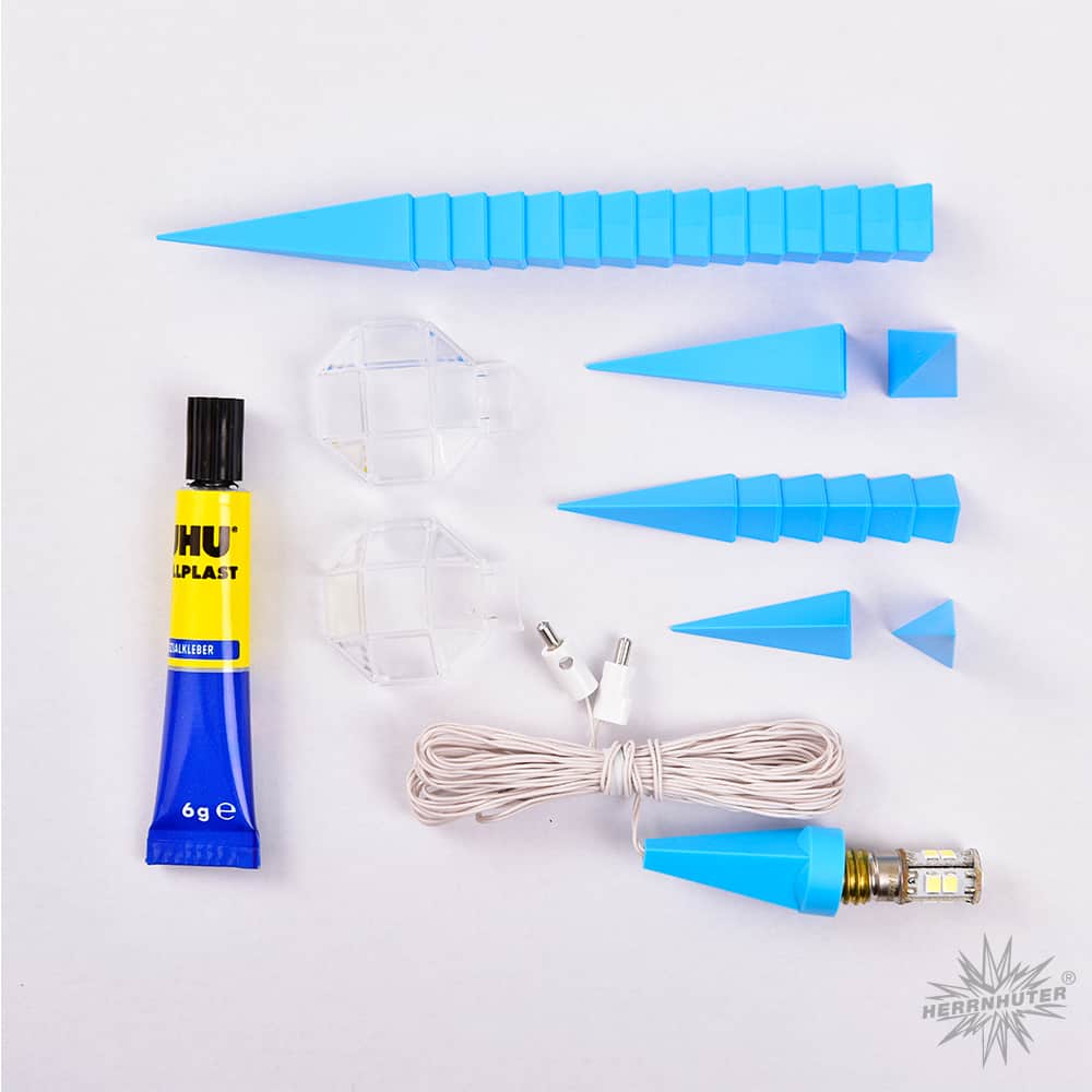 Original Herrnhuter Bastlerstern für innen ø ca. 13 cm blau (A1b)