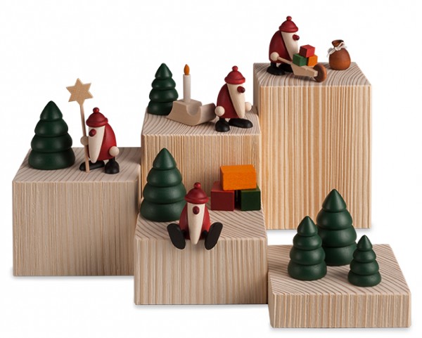 Deko-Klötze, sägerau, 5-tlg., natur