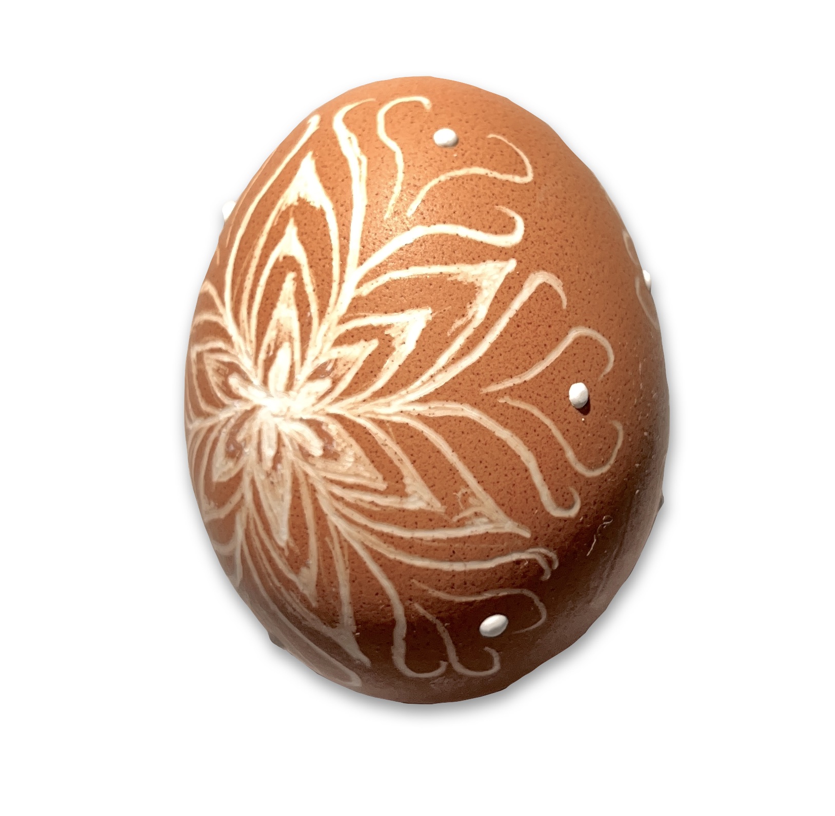 Osterei - Kratztechnik natur braun 3