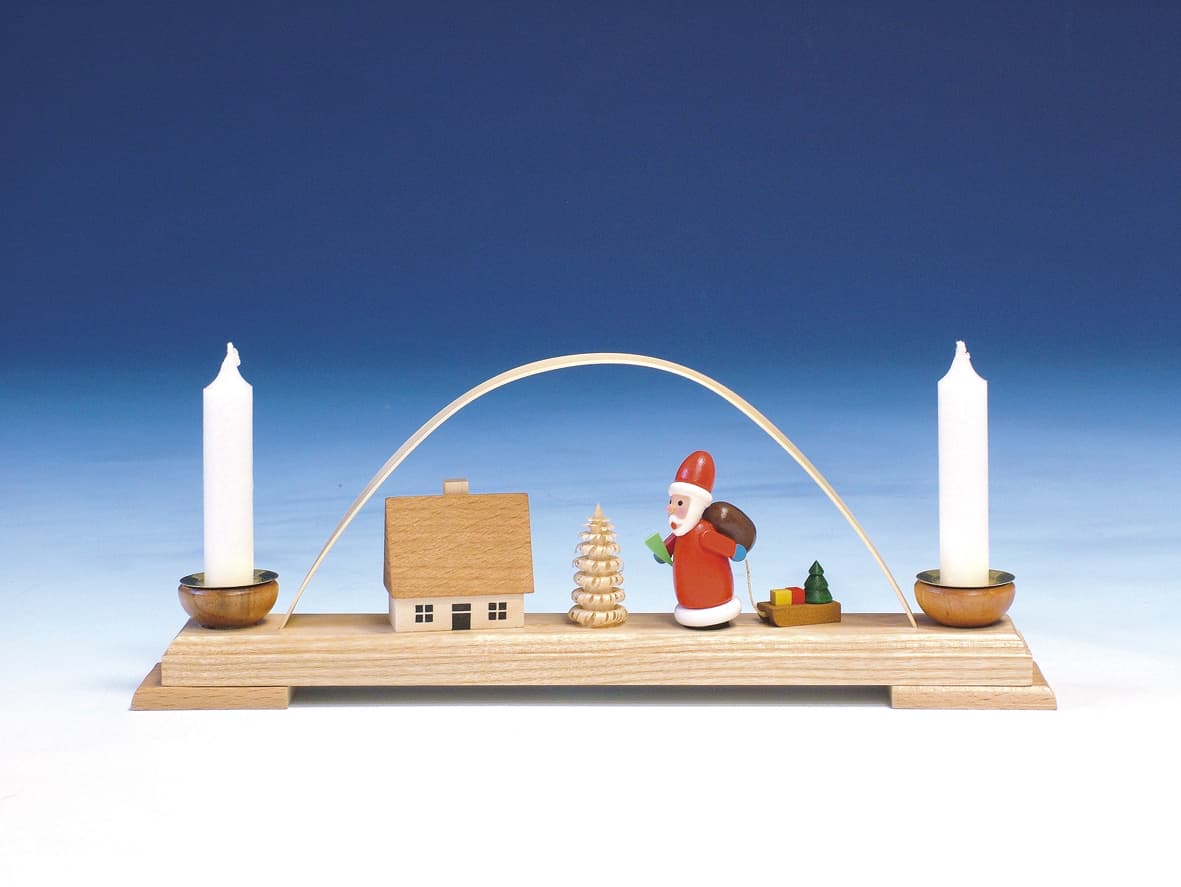 Schwibbogen klein mit Weihnachtsmann - Auslaufartikel