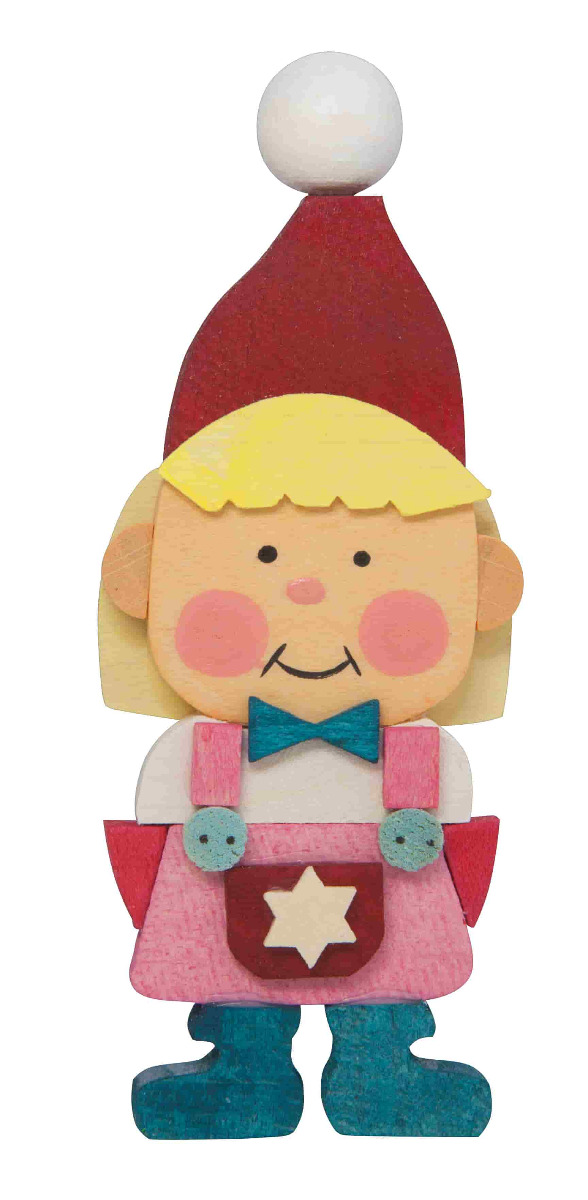 Wichtelmädchen mit blondem Haar als Baumschmuck