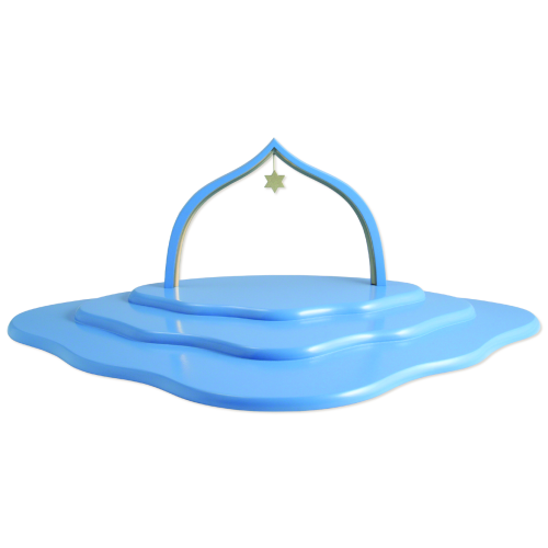 Blank - Wolke mit 3 Etagen und Bogen farbig