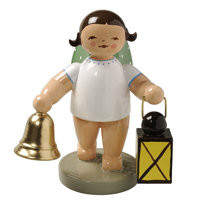 Engel mit Glocke und Laterne - blondes Haar