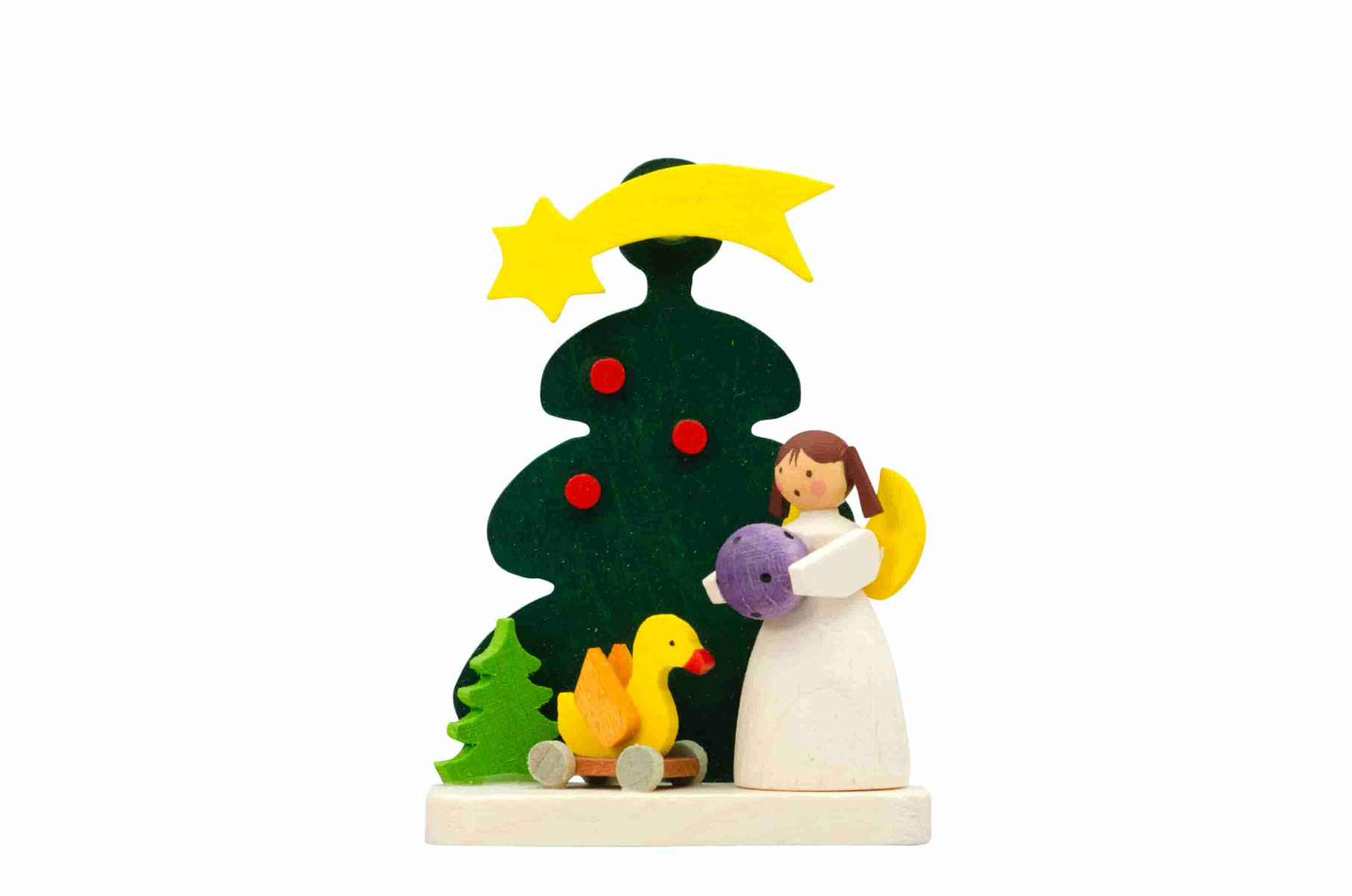Baum-Engel mit Ente als Baumschmuck