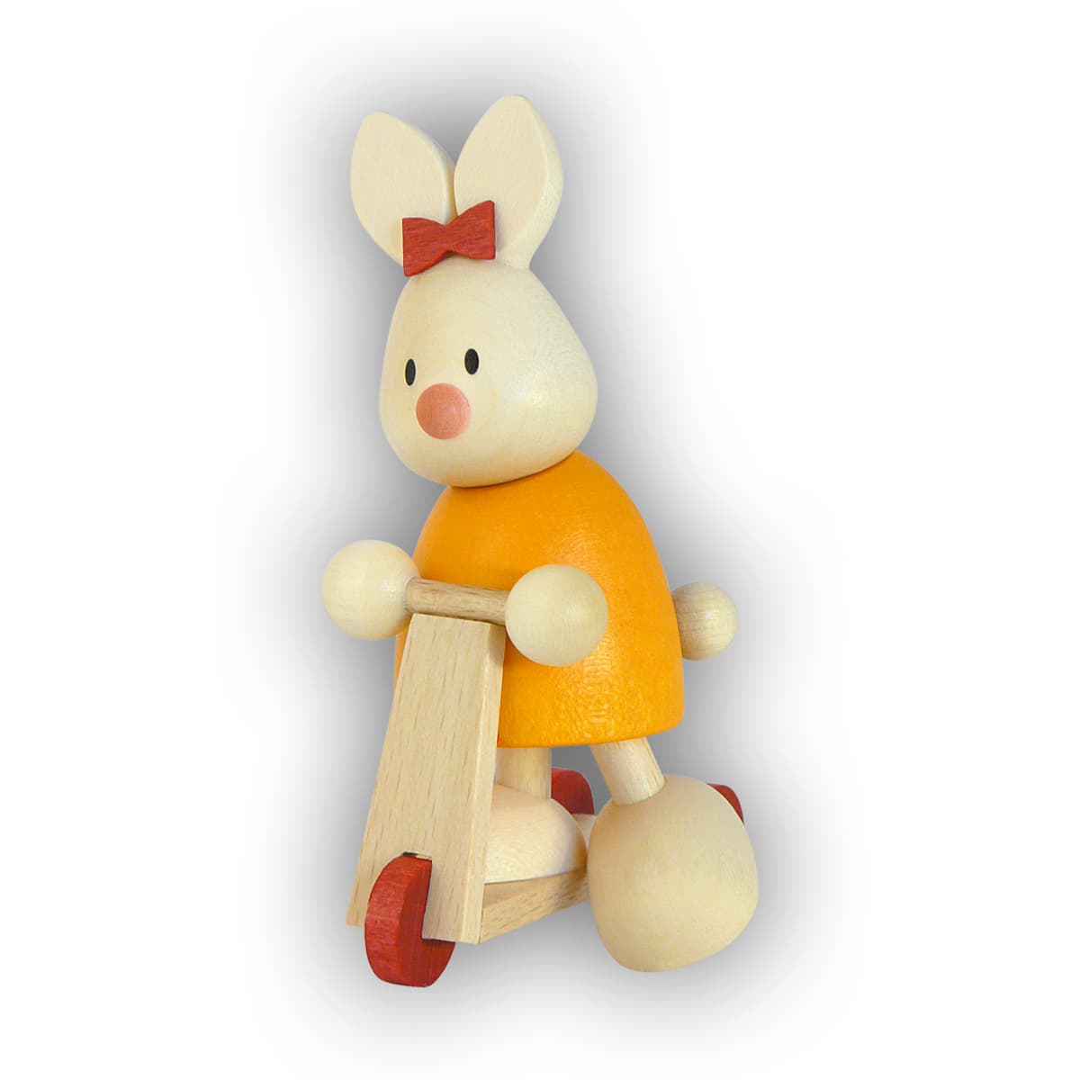 Kaninchen Emma auf Roller