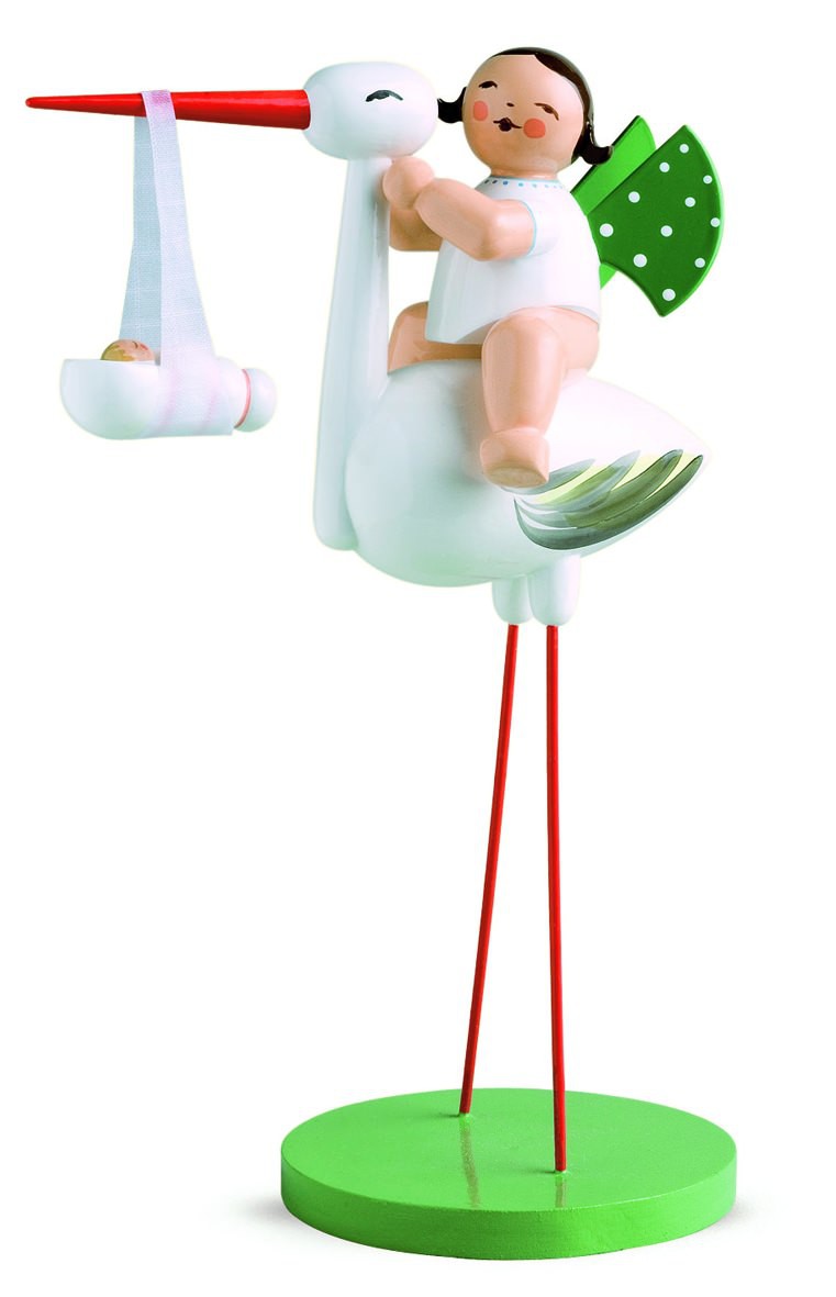 Storch mit Wickelkind Mädchen