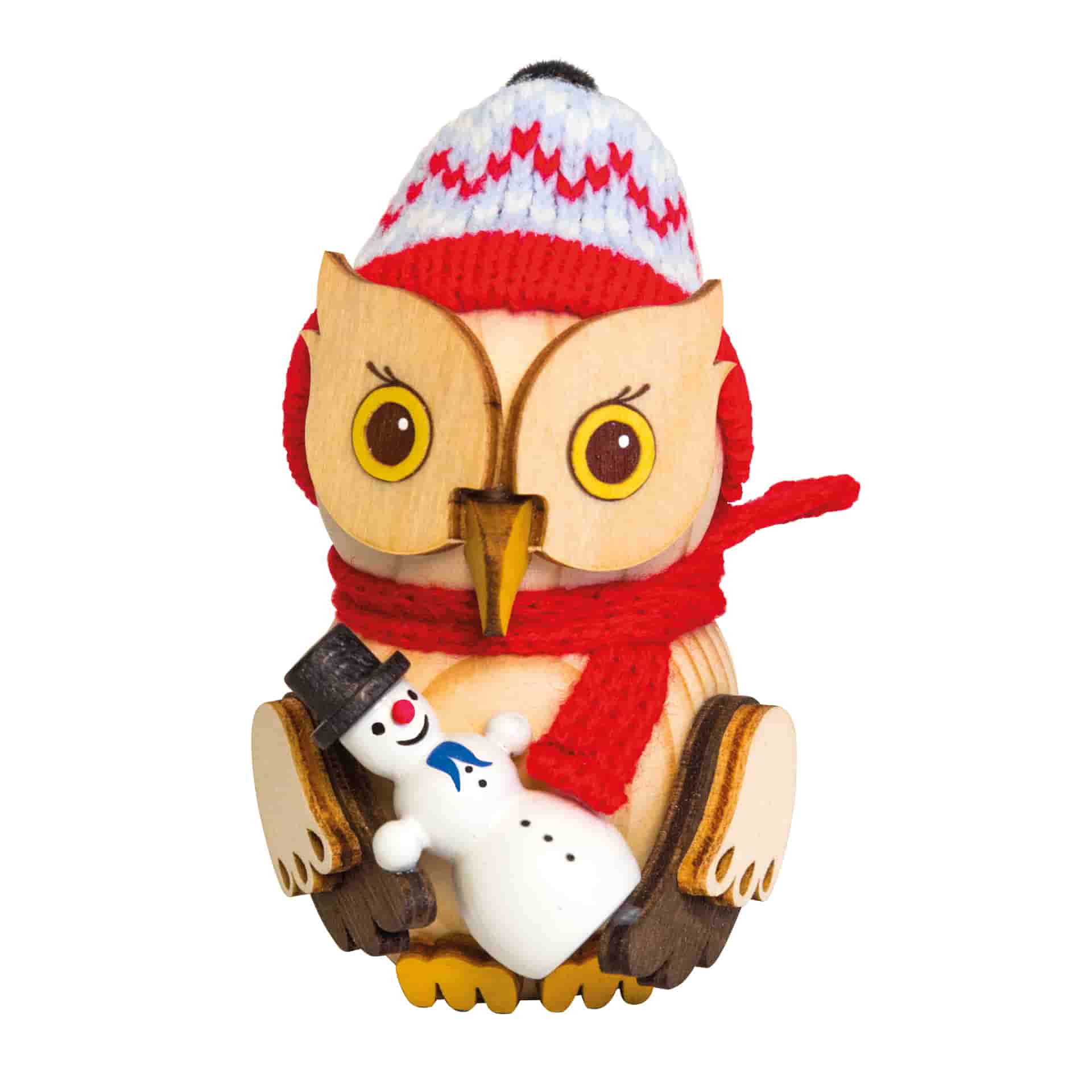 Mini Eule mit Schneemann