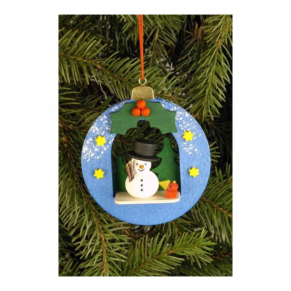 Baumbehang Kugel mit Schneemann - Auslaufartikel