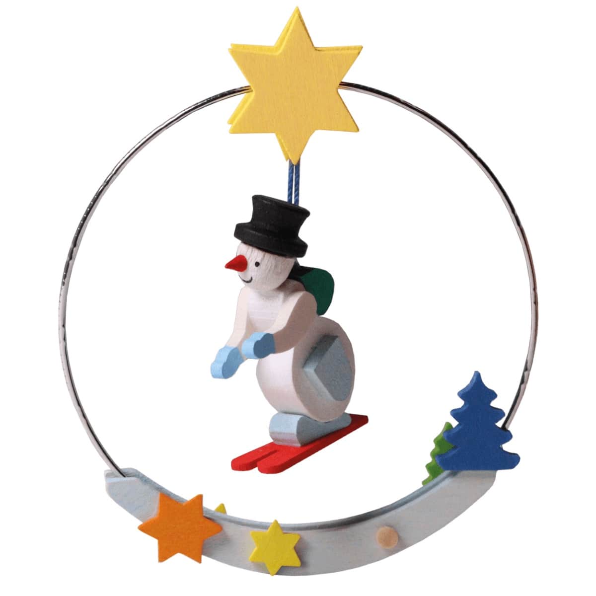 Schneemann im Ring als Baumschmuck