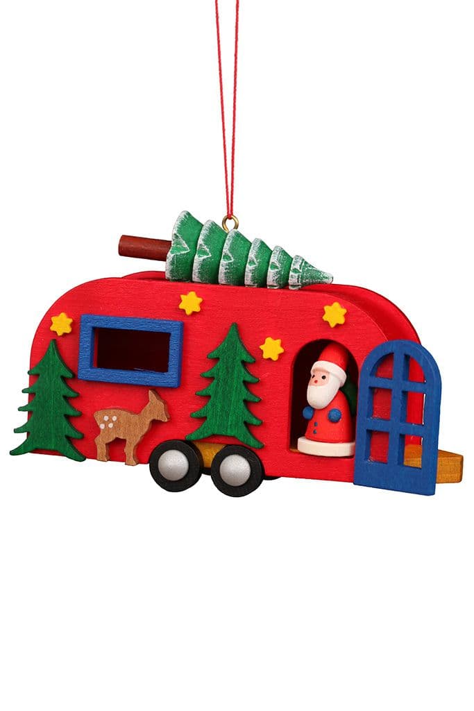 Baumbehang Weihnachtsmann im Wohnwagen