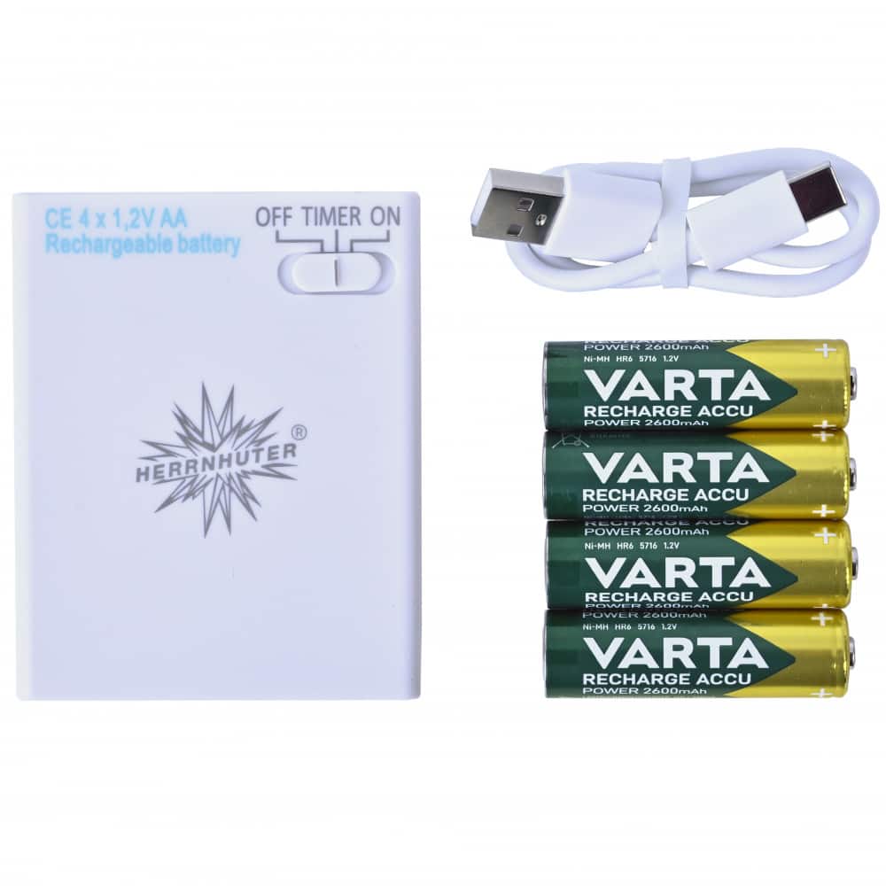 AKKU-Batteriehalter für Original Herrnhuter Stern (ø 8 und 13 cm) mit Timer