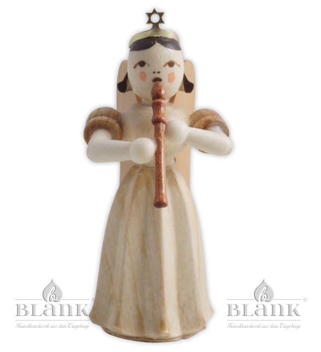 Blank - Faltenlangrockengel mit Blockflöte