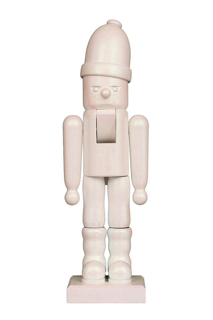 Nussknacker Glimmer Weihnachtsmann weiß