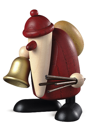 Weihnachtsmann mit Glocke und Rute