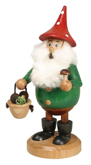 Räuchermann Waldwichtel Pilzsammler grün