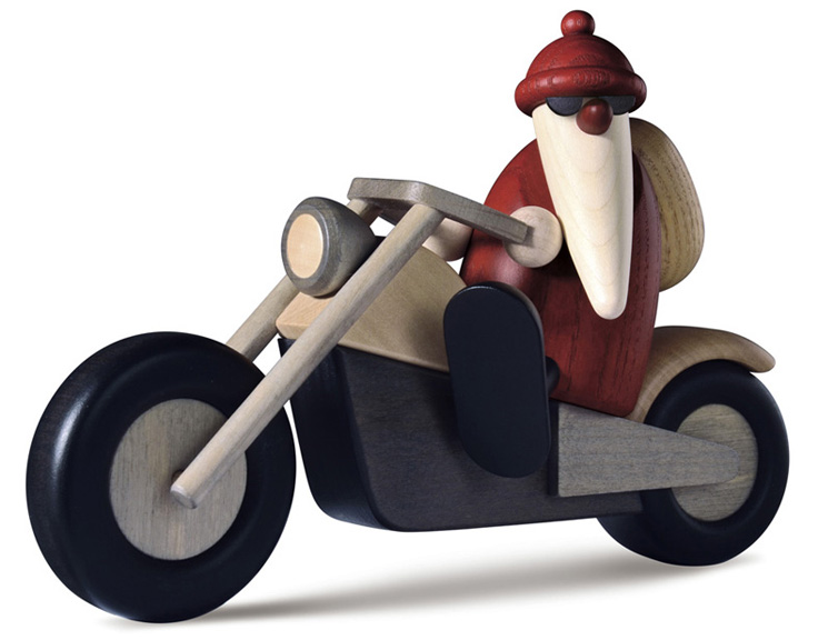 Weihnachtsmann auf Motorrad