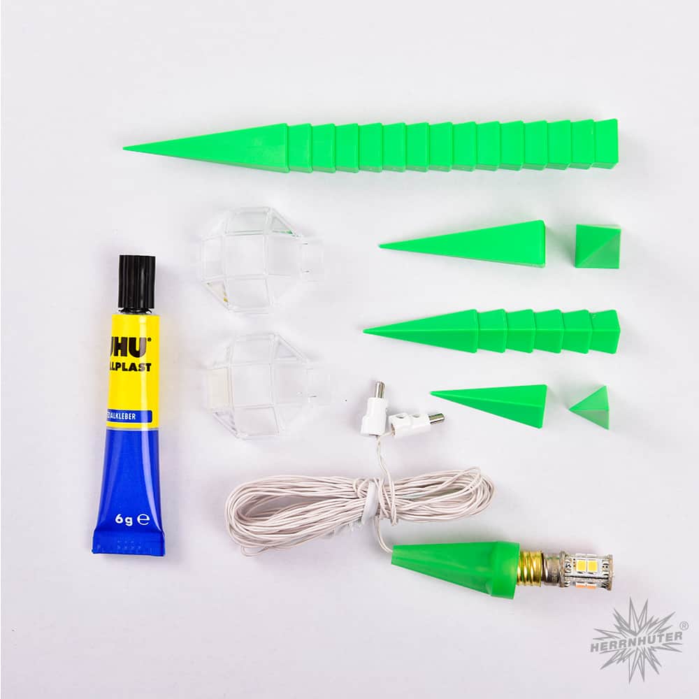 Original Herrnhuter Bastlerstern für innen ø ca. 13 cm grün (A1b)