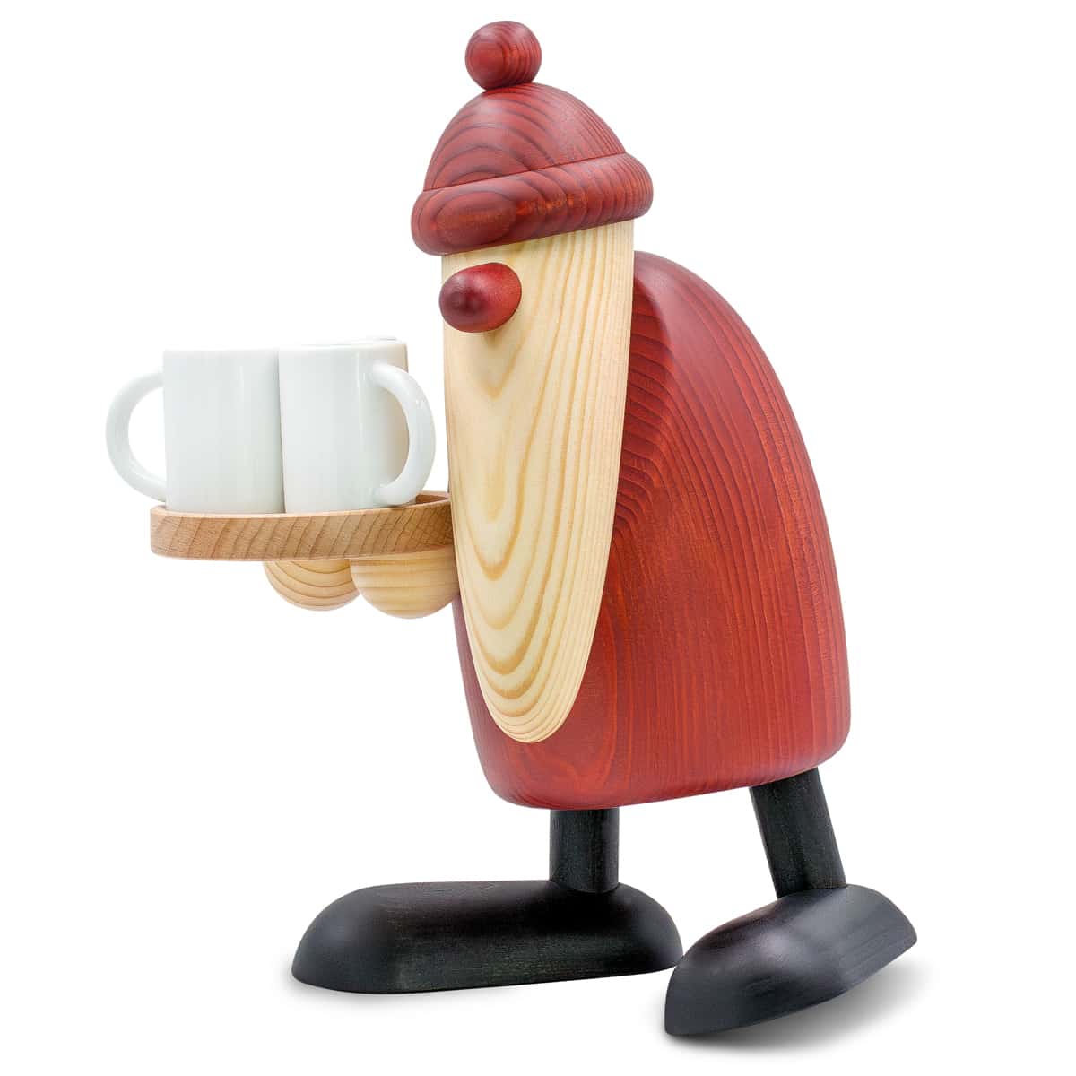 Weihnachtsmann mit Glühweintassen