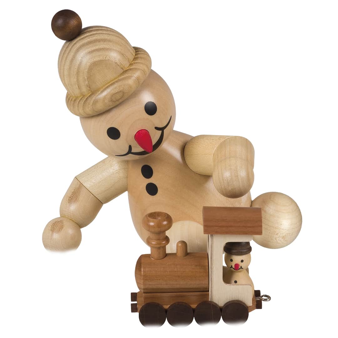 Schneemann Junior mit Lok mittel