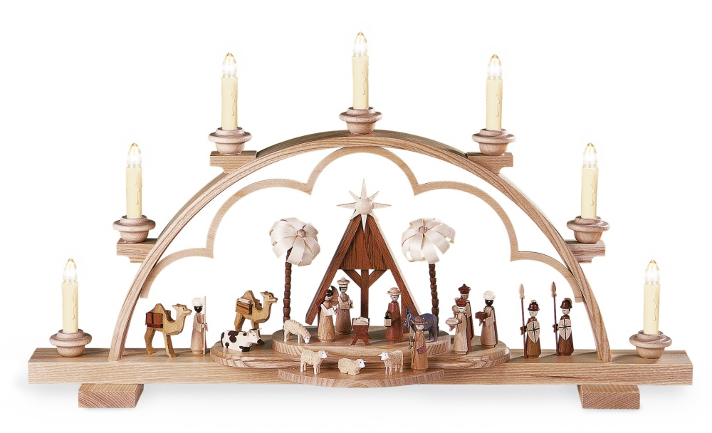 Schwibbogen Heilige Geschichte, natur elektrisch beleuchtet LED