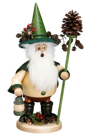 Räuchermann Waldwichtel Zapfensammler grün