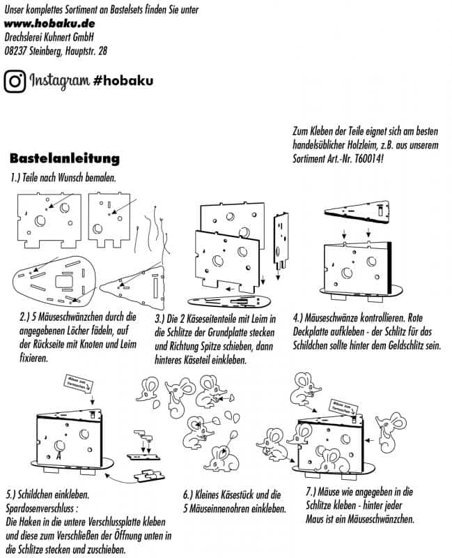 Bastelset Spardose Mäuse