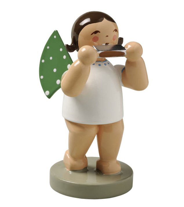 Engel mit Mundharmonika - blondes Haar