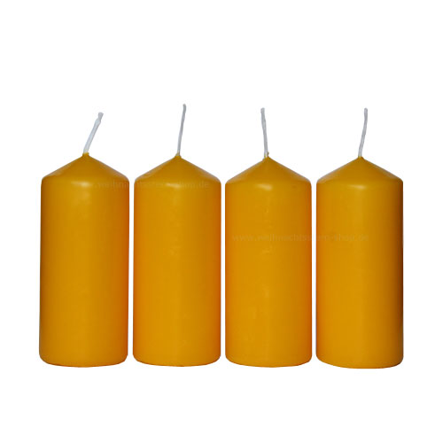 Stumpenkerzen EWA 4 Stück goldgelb 40x90mm