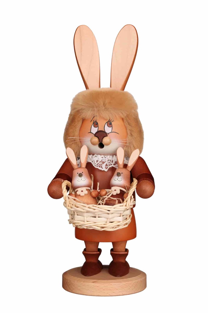 Räucherfigur Wichtel Häsin mit Hasenbabys