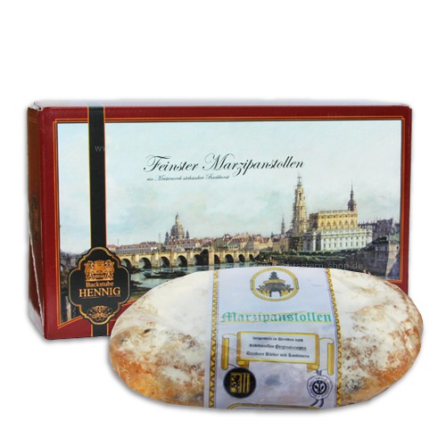 Marzipanstollen 1,0 kg im Stollenkarton