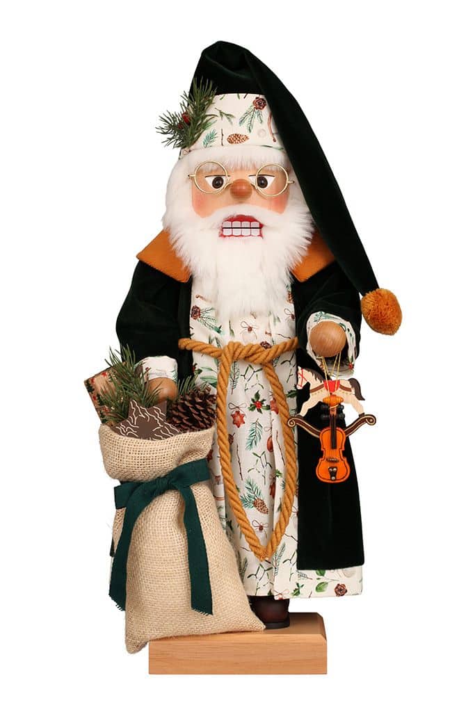 Nussknacker Weihnachtsmann grüne Robe