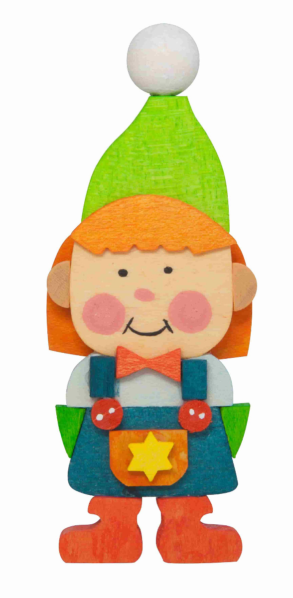 Wichtelmädchen mit rotem Haar als Baumschmuck