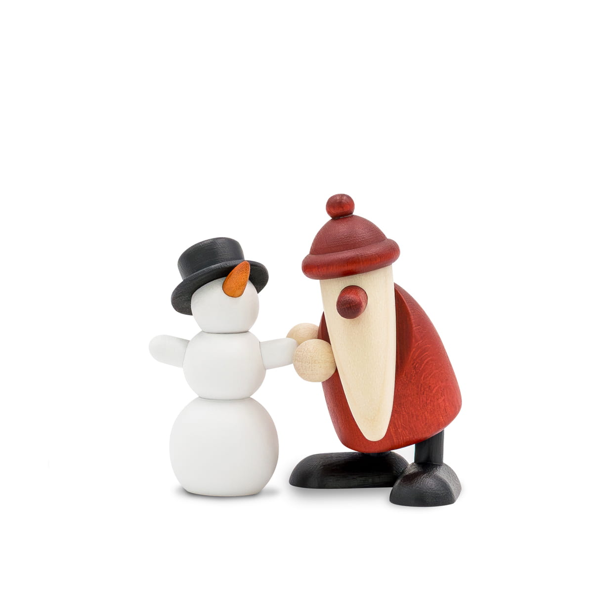 Weihnachtsmann mit Schneemann