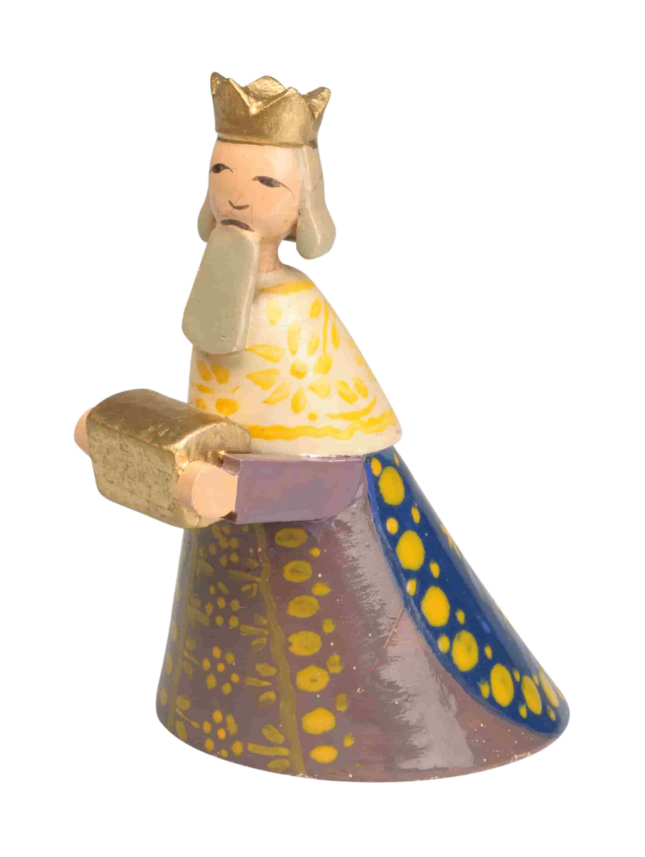 König Melchior kniend mit Umhang aus Krippenszene