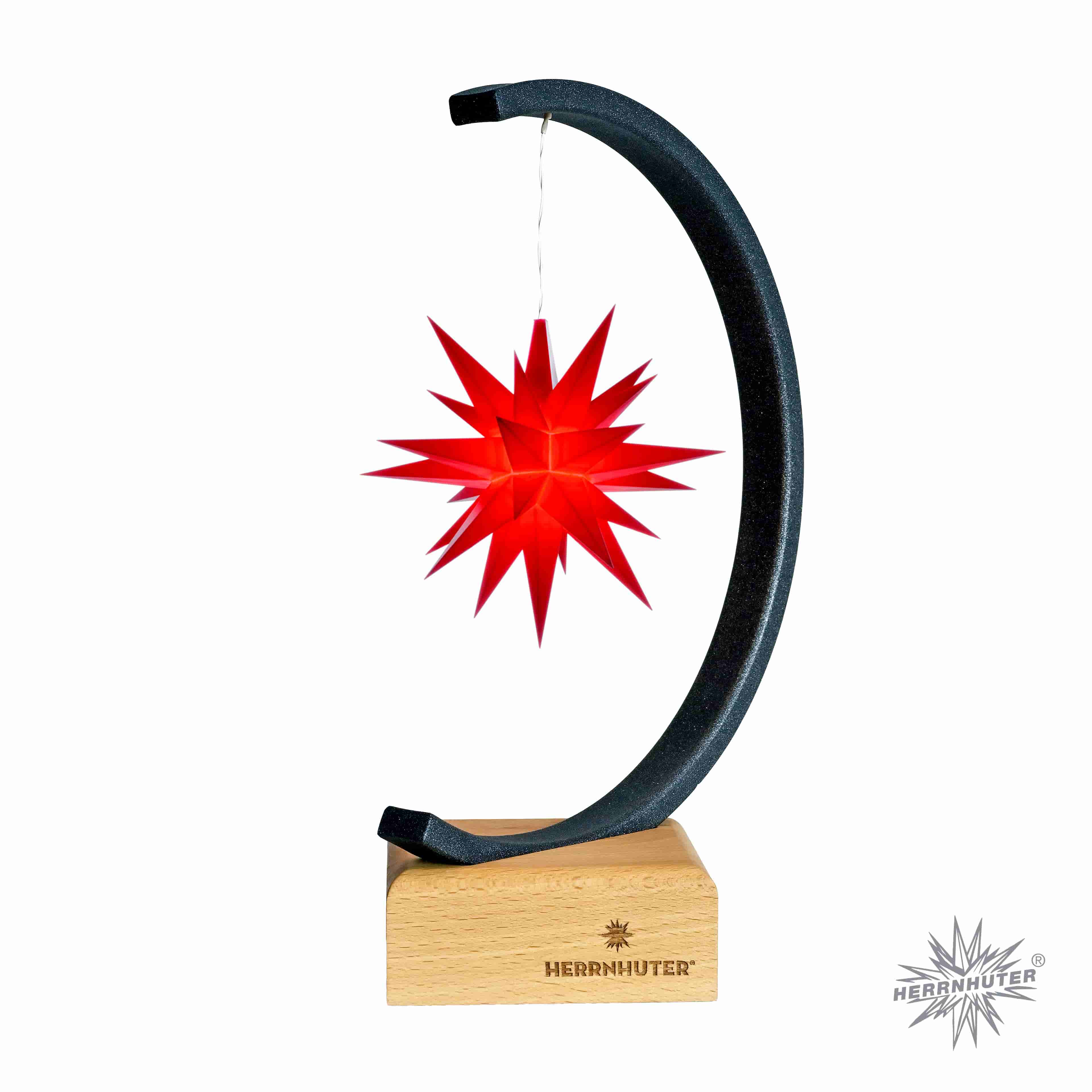 Original Herrnhuter Metallbogen anthrazit - A1e rot