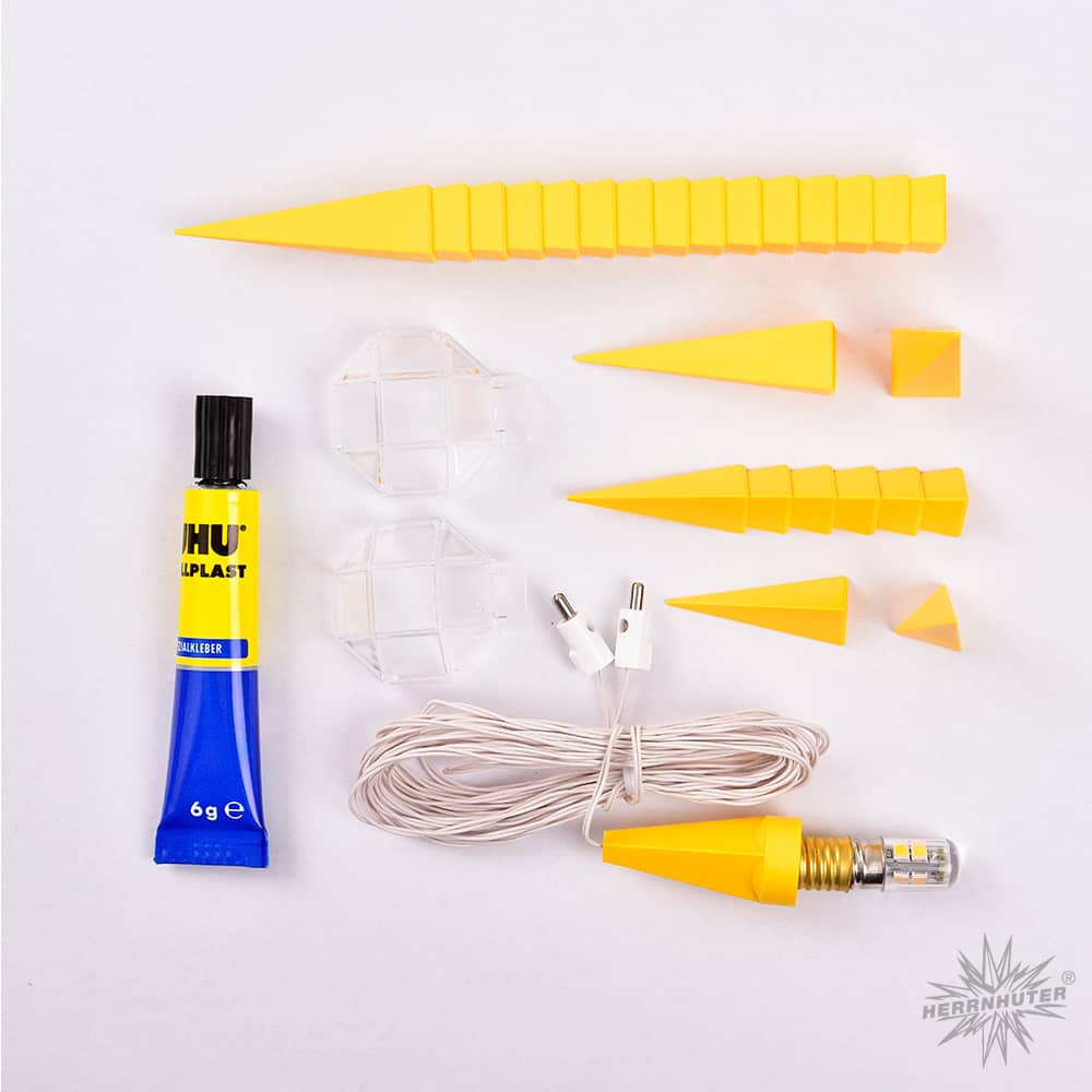 Original Herrnhuter Bastlerstern für innen ø ca. 13 cm gelb (A1b)