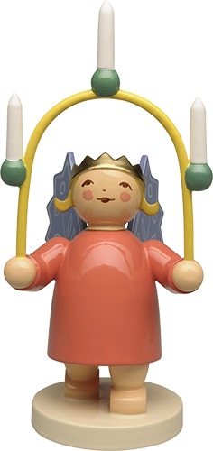 Kronenengel mit Lichterbogen und Kerzen