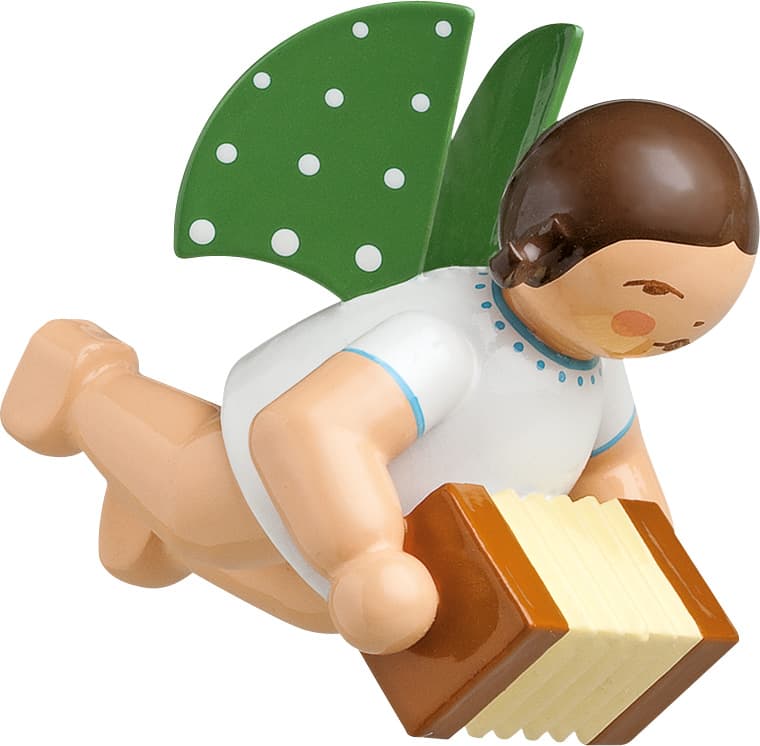 Engel mit Harmonika, schwebend