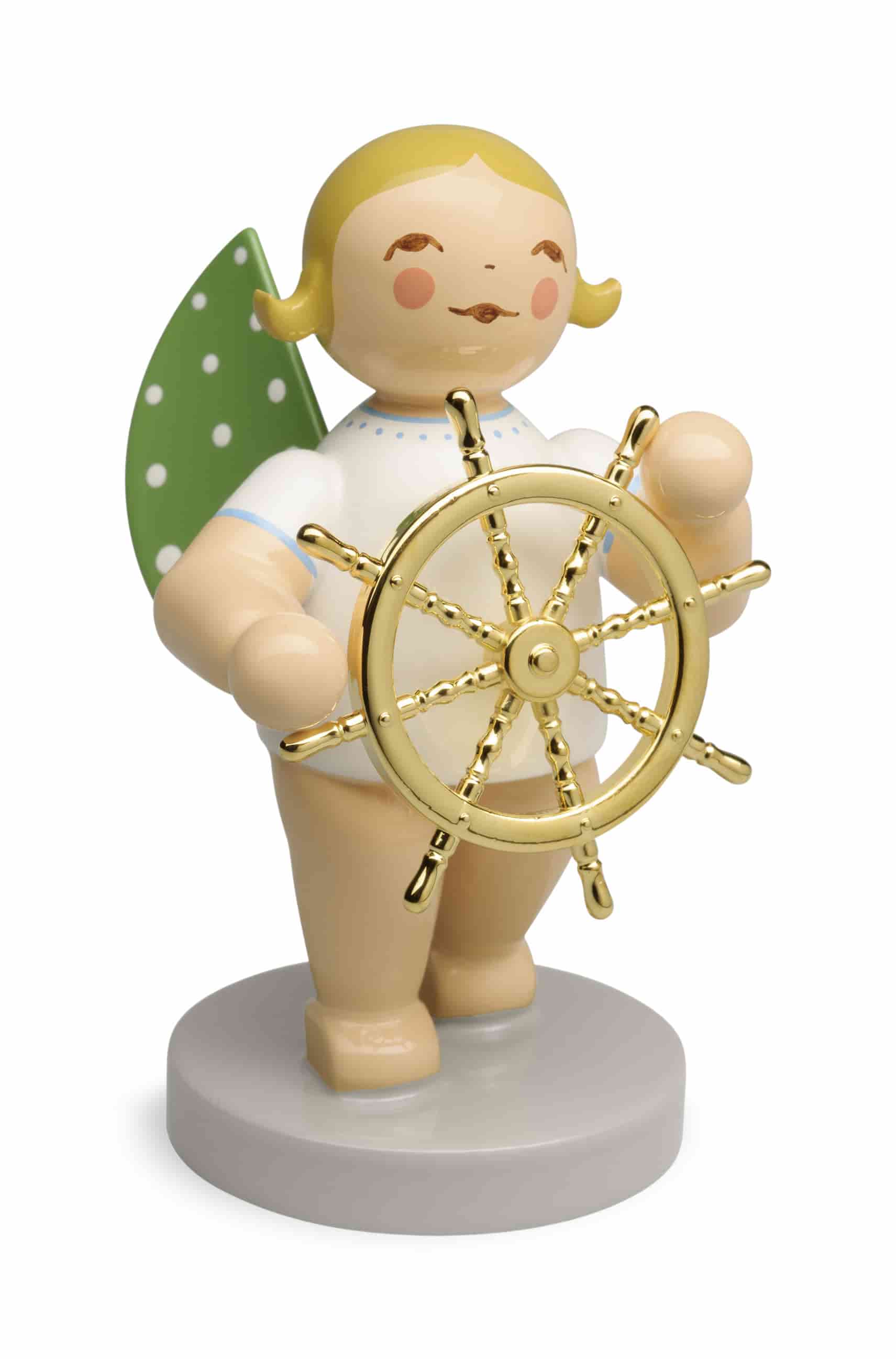 Goldedition Nr. 17, Der Mutige, Engel mit Steuerrad, vergoldet