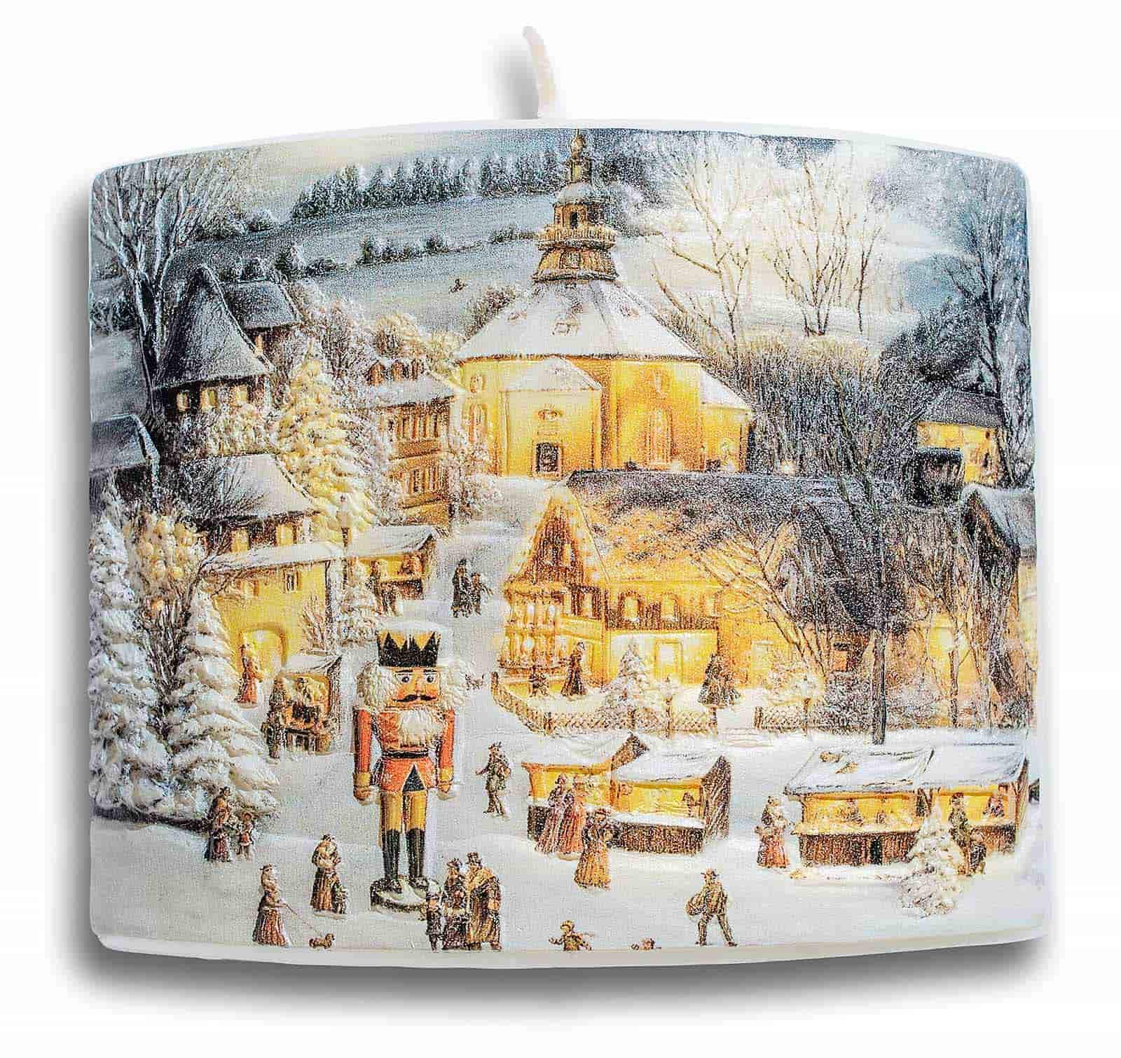 Kerze Ellipse "Seiffen" 115x100mm