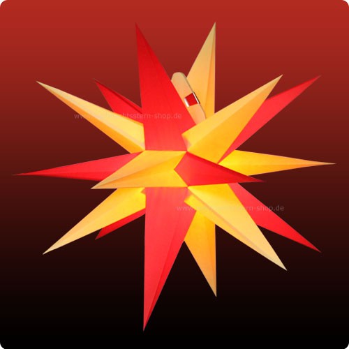 Annaberger Faltstern No. 5 ø 58 cm Spitzen rot-gelb