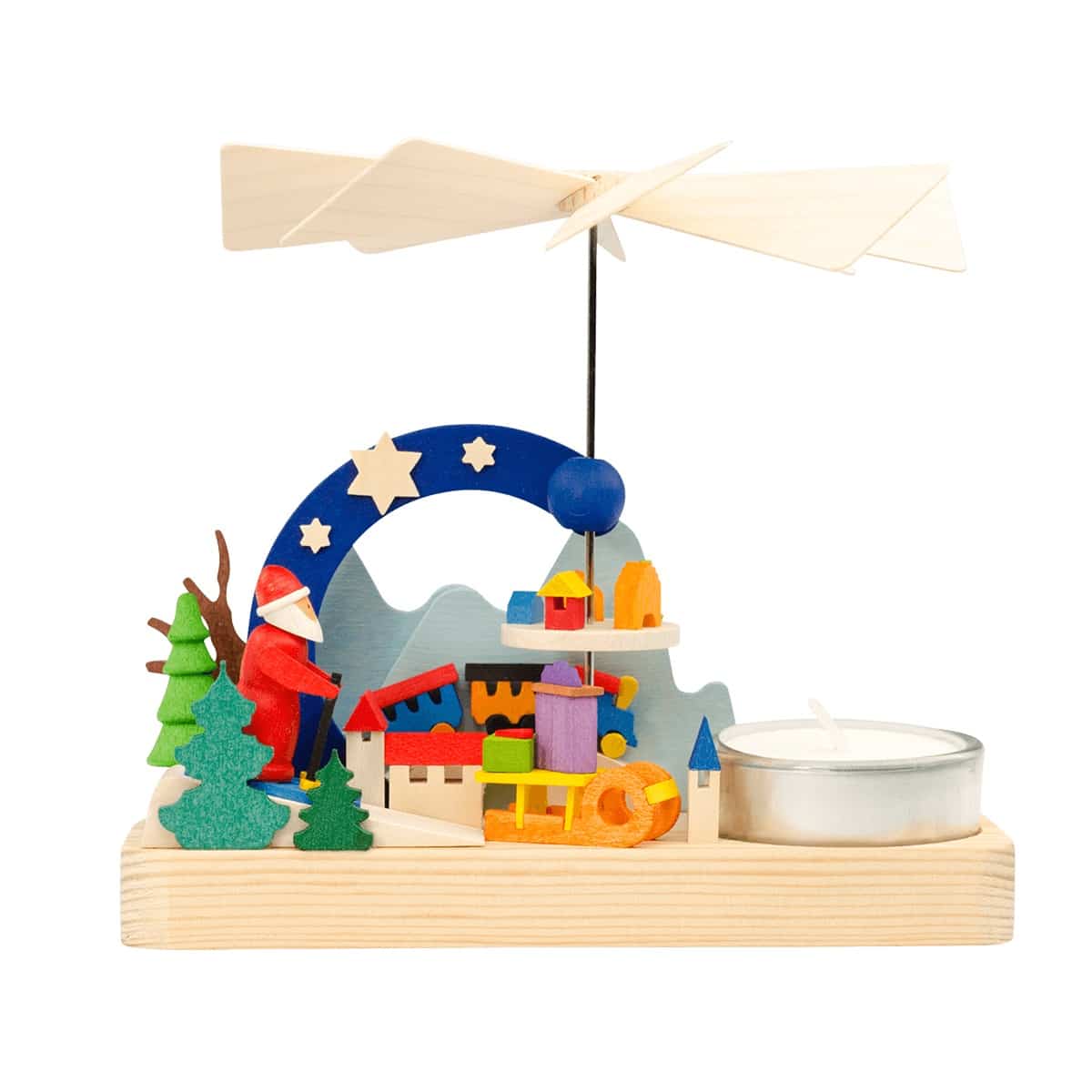 Teelichtpyramide Weihnachtsmann