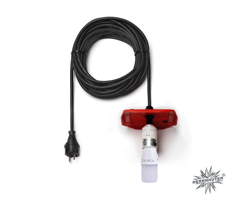10 m Kabel für rote, weiß-rote, gelb-rote Herrnhuter Sterne aus Kunststoff (A13) inkl. LED