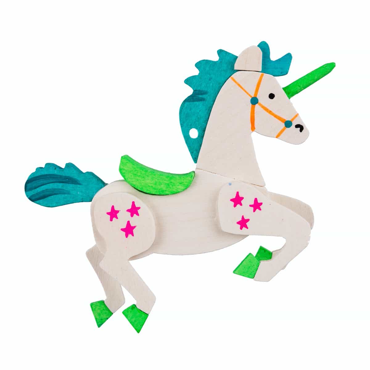 Neon-Einhorn grün/türkis als Baumschmuck