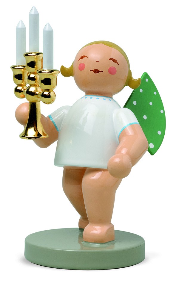 Goldedition Nr. 4, Lichterbote, Engel mit Leuchter, vergoldet