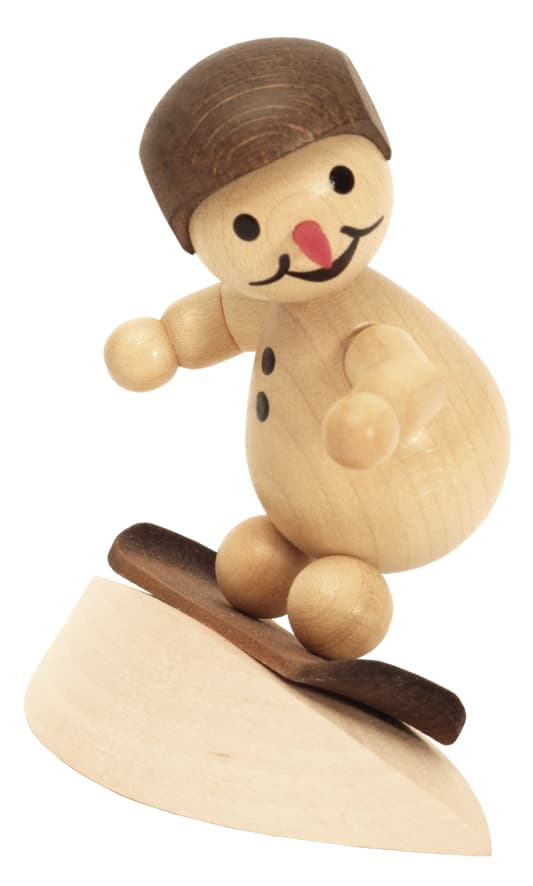 Schneemann Junior auf Schneewehe mit Helm - Auslaufartikel