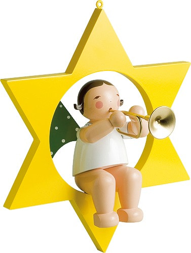 Engel mit Trompete im Stern, groß