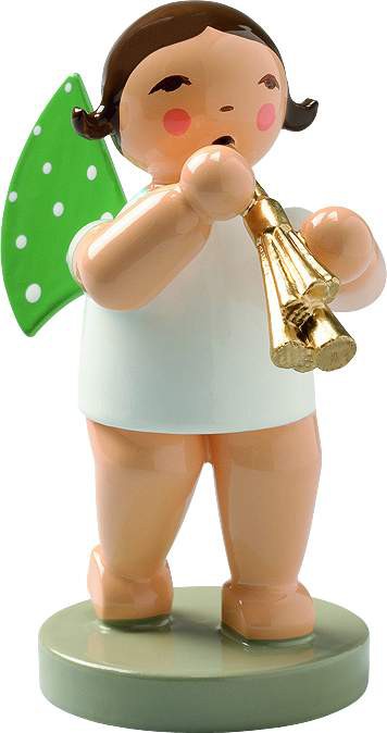 Engel mit Schalmei - braunes Haar