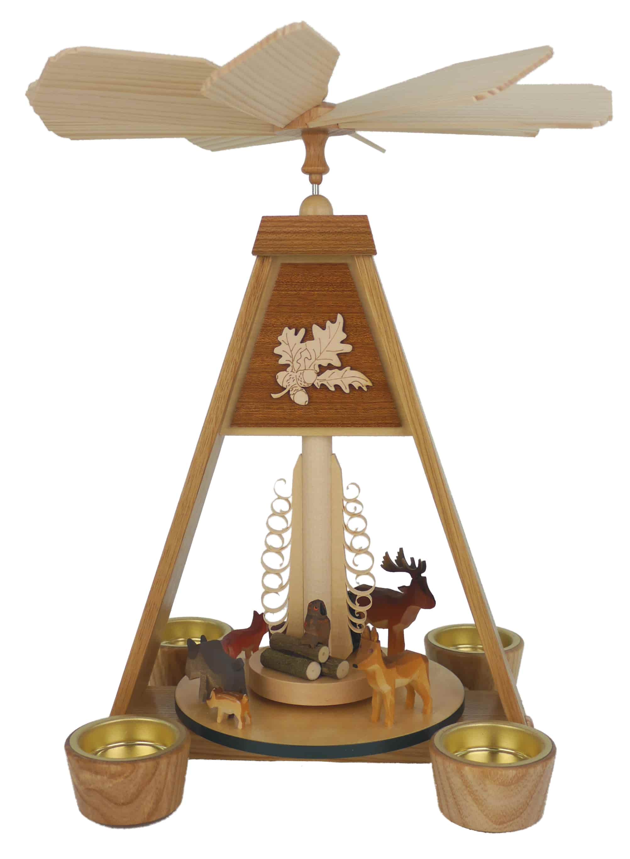 Teelichtpyramide mit Waldtieren
